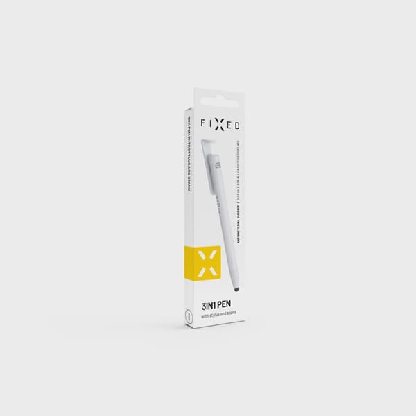 FIXED 3in1 Stylus Pen-Classic med Stativ funktion Vit