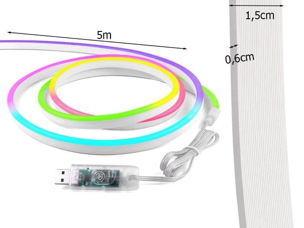 LED neon slinga RGB bluetooth 5m