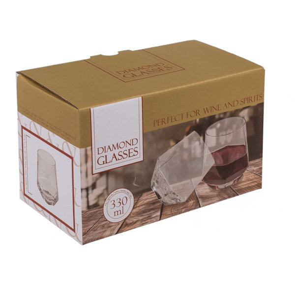 2-Pack Whiskeyglas / Cognacglas / Glas till Whiskey - Diamant Transparent