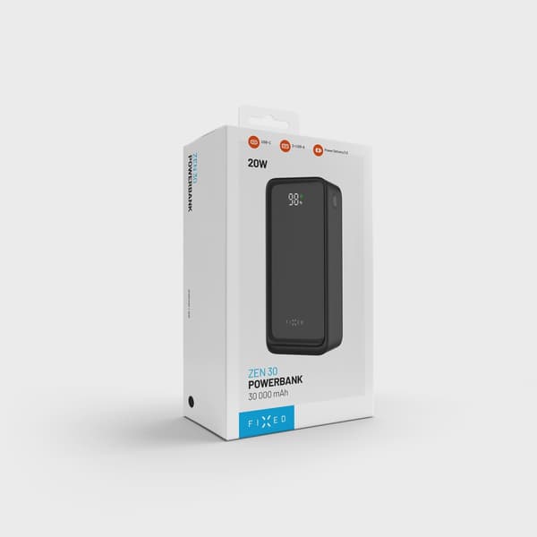 FIXED Zen2 30 USB-C PD 20W Power Bank 30.000 mAh Svart