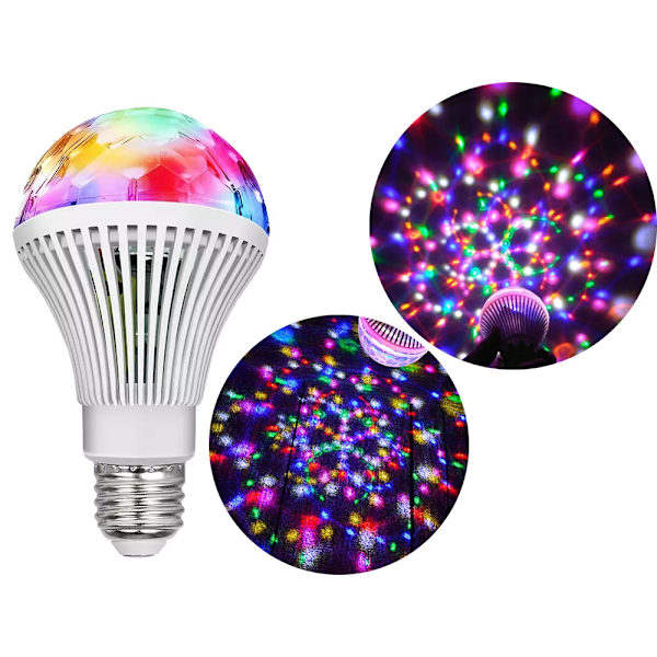 RGB LED-lampe E27 sokkel - Roterende discolampe – Disco