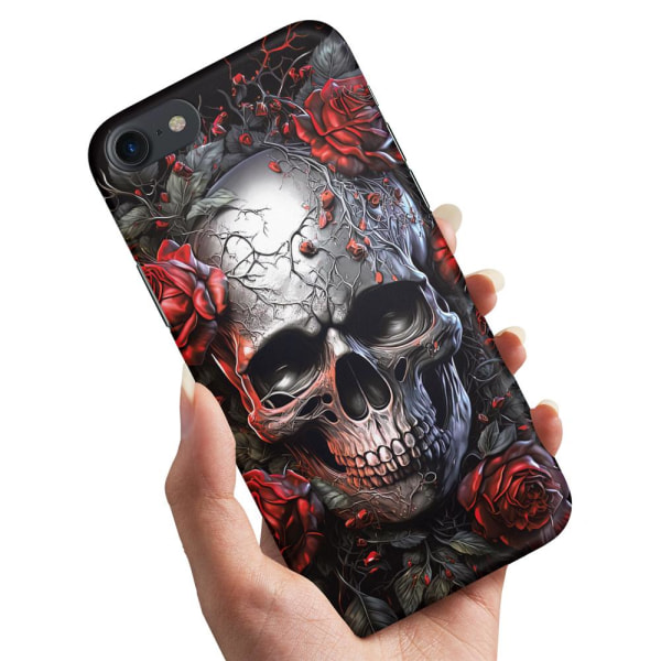 iPhone 7/8/SE - Deksel/Mobildeksel Skull Roses