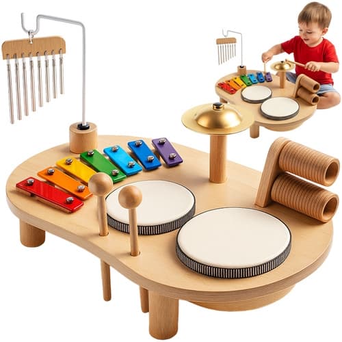 Musikbord i trä - För småbarn