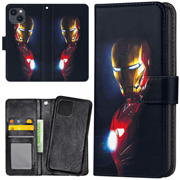 iPhone 13 - Lommebokveske Glowing Iron Man Multicolor
