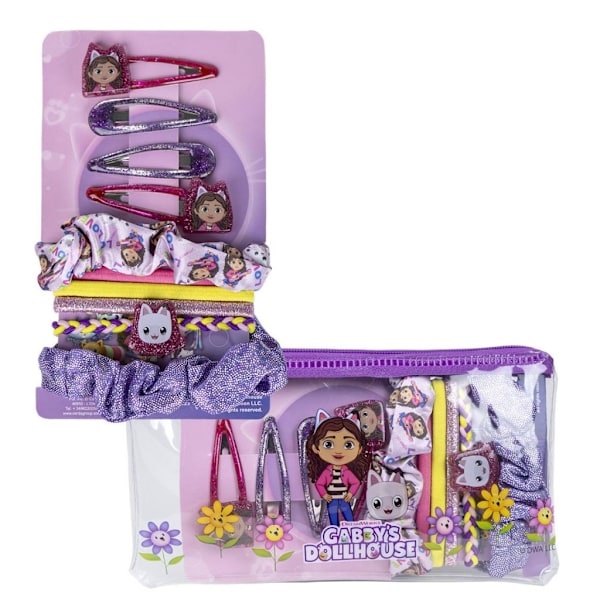 Gabby's Dockhus Purrrple Hårklämma och Hårsnoddset