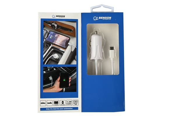 Billaddare Micro-USB-kabel 1,2 m 12-24 V