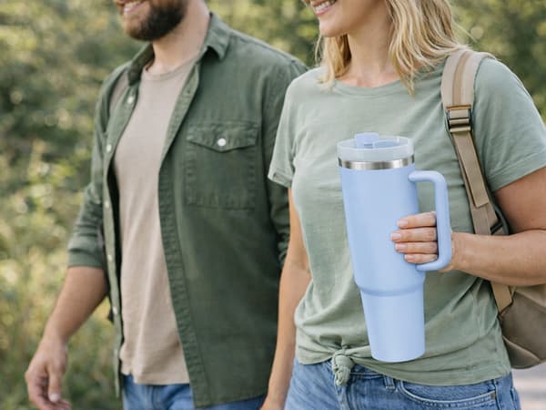 Termosmugg 1.2 L med sugrör Blue