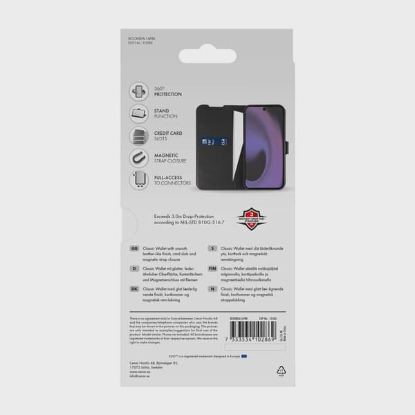 X2O Classic Wallet Plånboksfodral Realme 16 Pro Svart