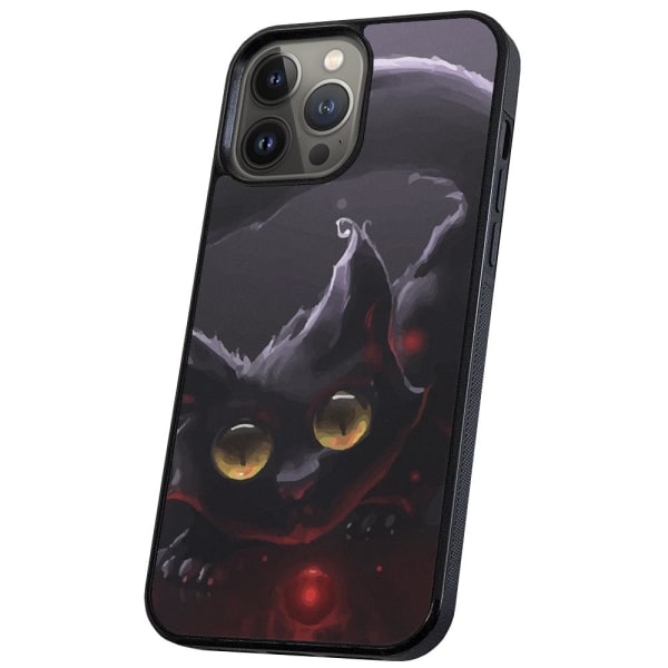 iPhone 13 Pro Max - Skal/Mobilskal Svart Katt multifärg