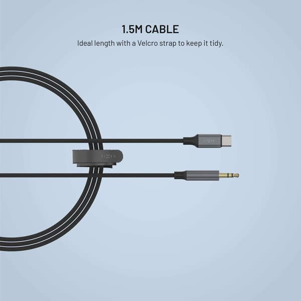 FIXED Link Premium USB-C till 3.5mm kabel 1.5m Rymdgrå