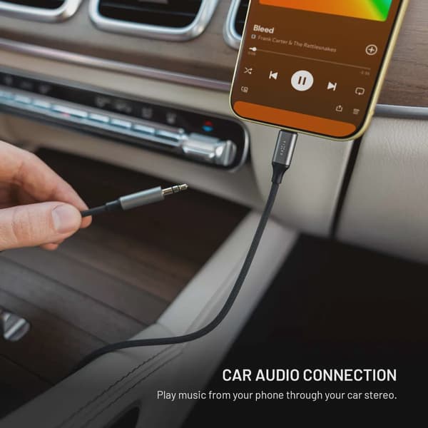 FIXED Link Premium Lightning till 3.5mm hane kabel 1.5m Rymdgrå
