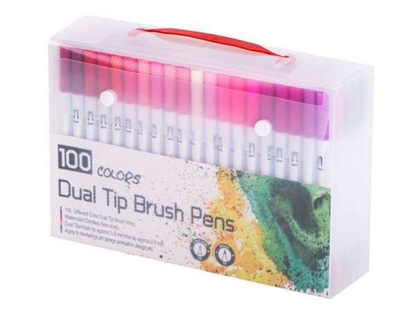 Tuschpennor med Dubbel Spets - 100-Pack