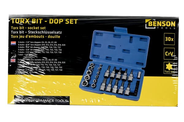 Torx-hylsset 30 delar Cr-V