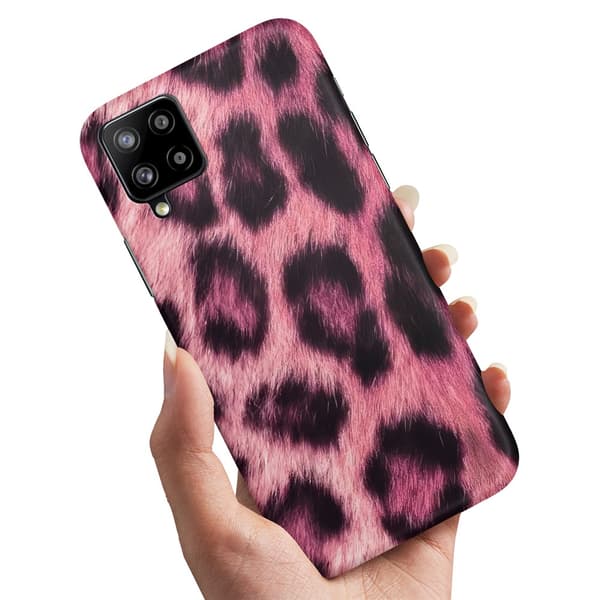 Cover / Mobilcover til Samsung Galaxy A12 - Pink Leopard