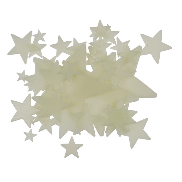 50-pak - Selvlysende Stjerner - Væggedekoration - Loftsticker Light green