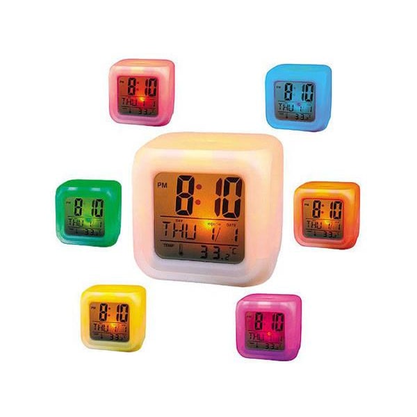 Väckarklocka - Digital med LED & Termometer - Klocka multifärg