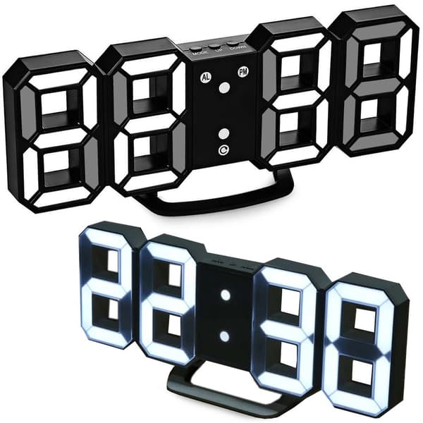 Väckarklocka med LED & Termometer - Klocka Vit