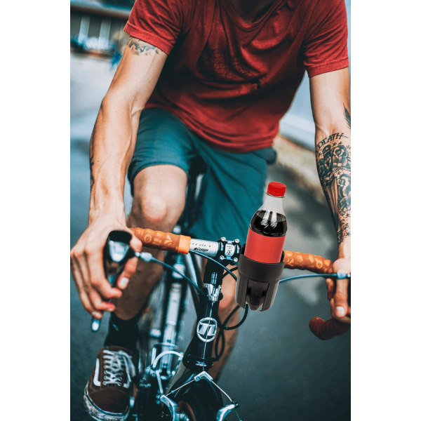 Kopholder til Cykel - Drikkeholder - Fastgøres til styret Black