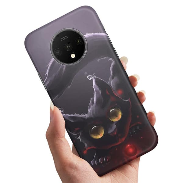 Cover / Mobilcover til OnePlus 7T - Sort Kat
