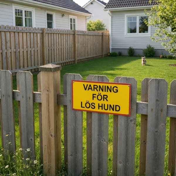 VARNING FÖR LÖS HUND skylt / Hundskylt / Varningsskylt - Avlång