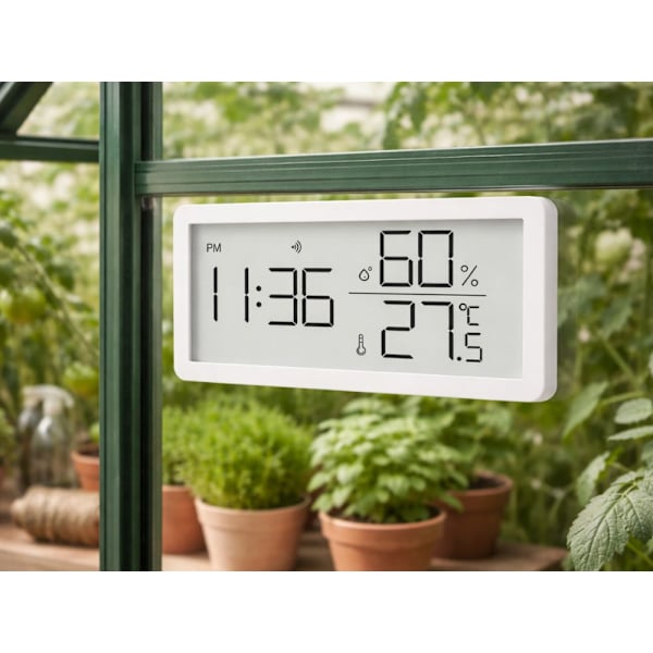 Digital termometer hygrometer med klocka