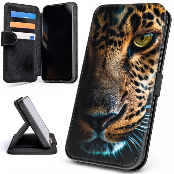 Lommebok Deksel / Mobildeksel til Samsung Galaxy S21 FE 5G - Leopard