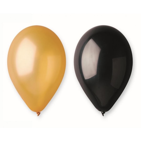Svart-guldfärgade B&C ballonger, 5 st 12 tum (30 cm)