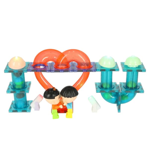 Magnetisk marmorbollsbana lysande 202 bitar