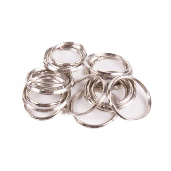 20-Pack - Nyckelring - Olika Storlekar - Ring för Nycklar Silver