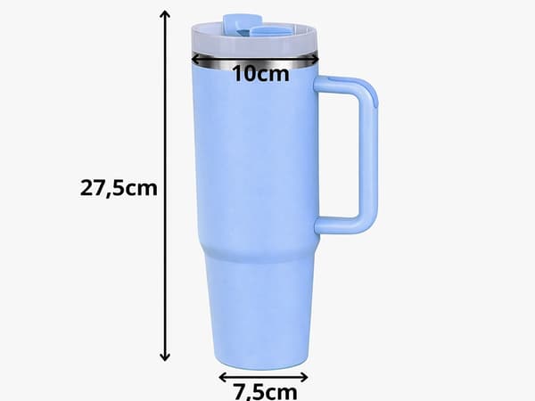 Termosmugg 1.2 L med sugrör Blå