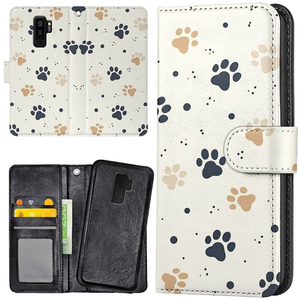 Samsung Galaxy S9 Plus - Plånboksfodral/Skal Paws