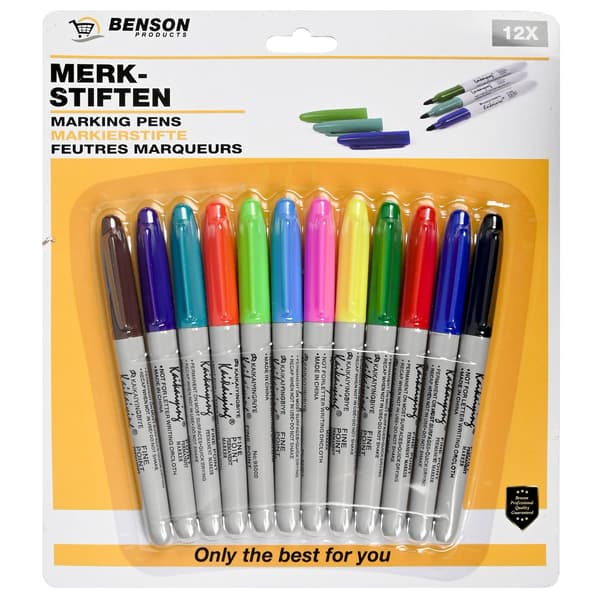 Markeringspennor 12-pack färger