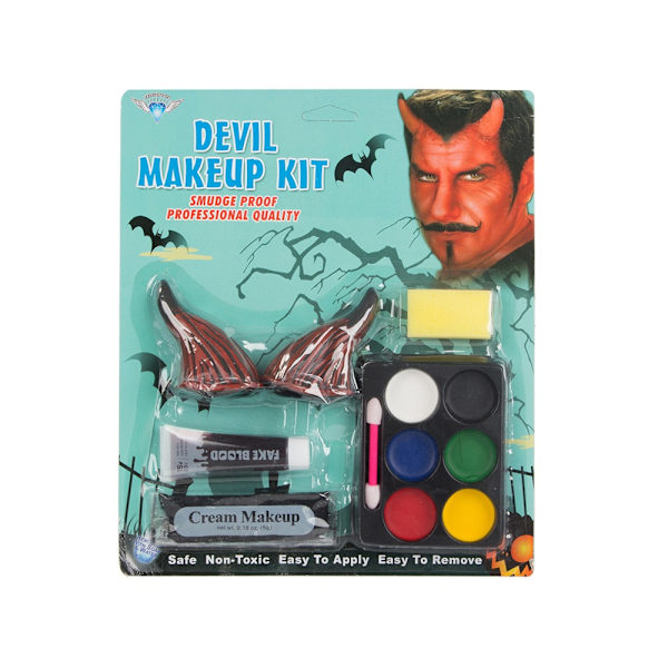 Face makeup devil kit för halloween makeup horn förklädnad