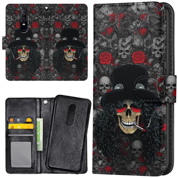 OnePlus 7 - Lommebok Deksel Slash Skull
