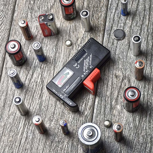 Batteritester Universal 1,5-9V - Tester alle forskellige batterier Black