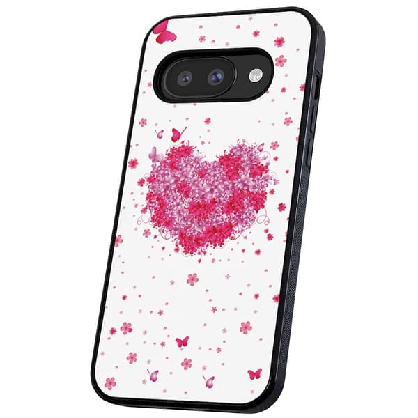 Google Pixel 9A - Cover/Mobilcover Blomsterhjerte