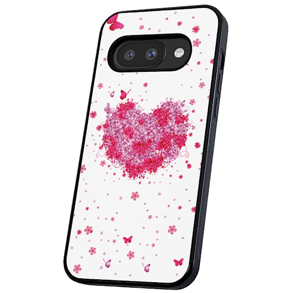 Google Pixel 9A - Deksel/Mobildeksel Blomsterhjerte