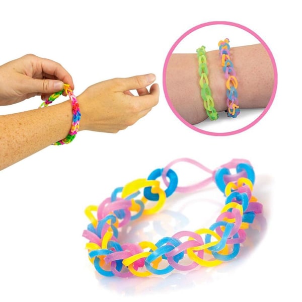 Loom Bands Kit - 600 st - Gör dina egna armband & figurer multifärg