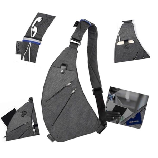 Olkalaukku / Laukku - Monikäyttöiset taskut (tummanharmaa) Dark grey