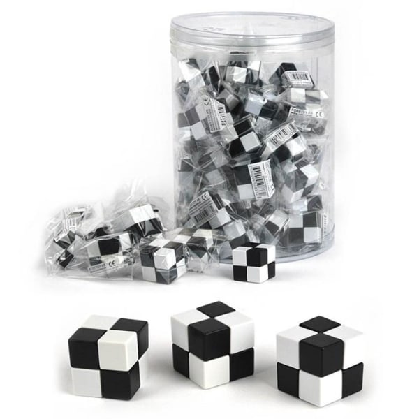 4-Pack - Rubiks Kub Mini - Svart/vit Svart