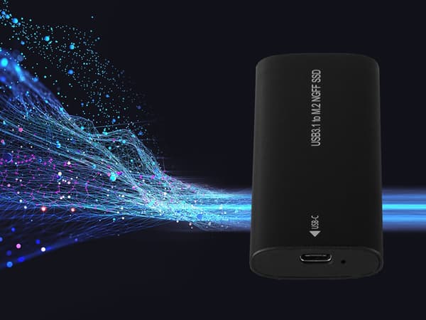 USB 3.1-kabinett för intern M.2 SSD Svart
