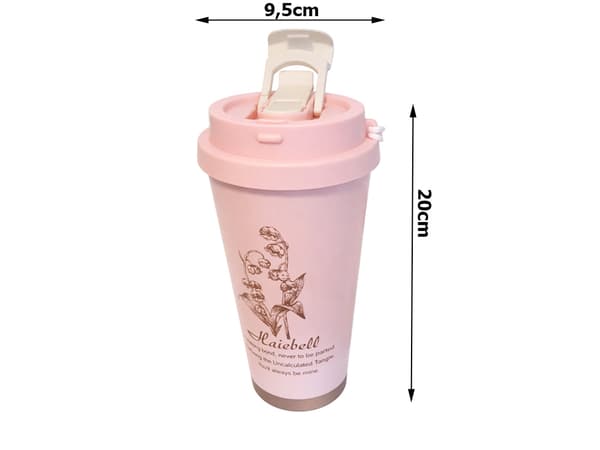 Termosmugg 530 ml med sugrör Pink