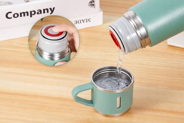 Termos 400 ml rostfri med koppar Grön