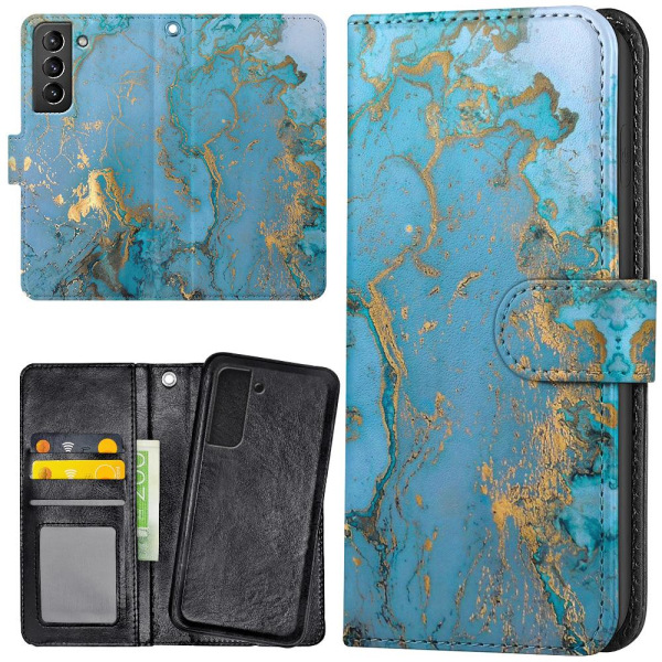 Samsung Galaxy S21 Plus - Lompakkokotelo/Kuoret Marmori Multicolor