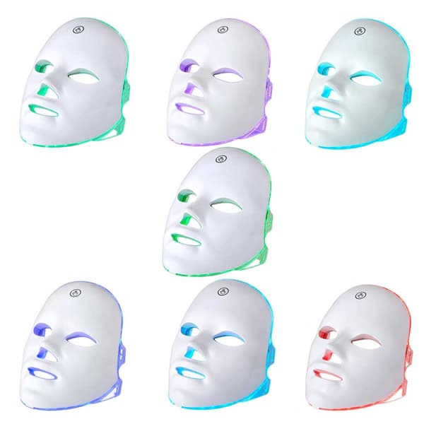 LED Ansiktsmask med Ljusterapi - 90 LED-lampor & 7 ljusfärger