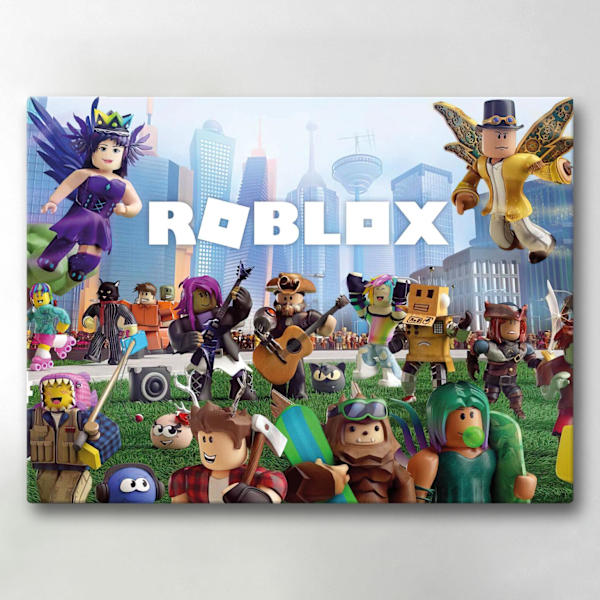 Lærredsbillede / Lærredstryk - Roblox - 40x30 cm - Lærred Multicolor