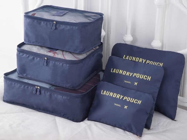 Organizer til Kuffert - 6-dele - Tasker til Rejse Dark blue