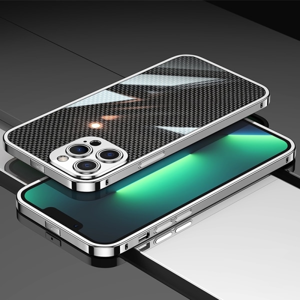 iPhone 12 Pro - Cover/Mobilcover - Carbon Fiber Silver