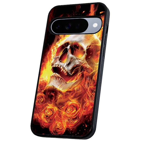 Google Pixel 10/10 Pro - Deksel/Mobildeksel Burning Skull