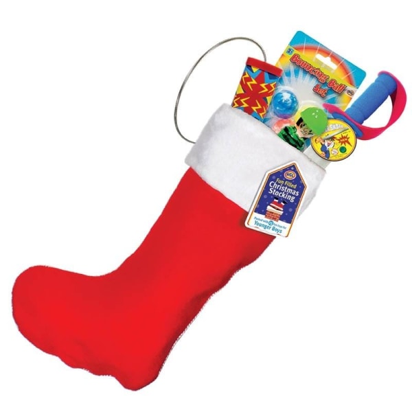 Julstrumpa - Julsocka för barn fylld med leksaker - Pojke Röd
